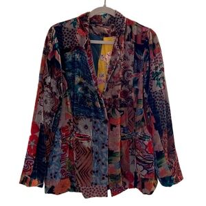 Johnny Was Patchwork Velvet Blazer